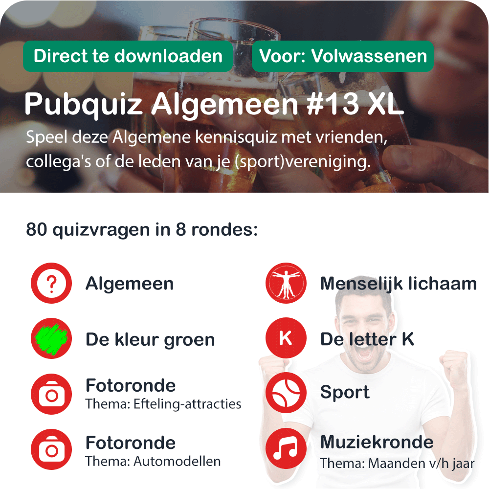 Pubquiz Algemeen Nr. 13 XL