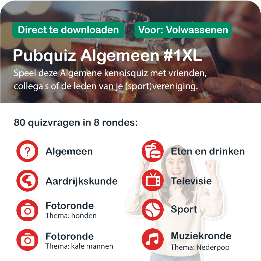 Pubquizpakket Algemeen Nr 1 XL