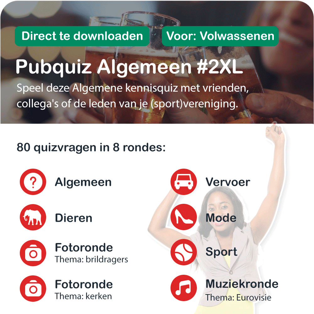 Pubquizpakket Algemeen Nr 2 XL