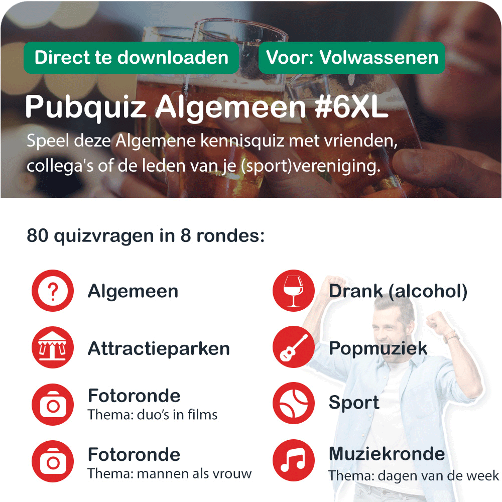 Pubquizpakket Algemeen Nr 6 XL
