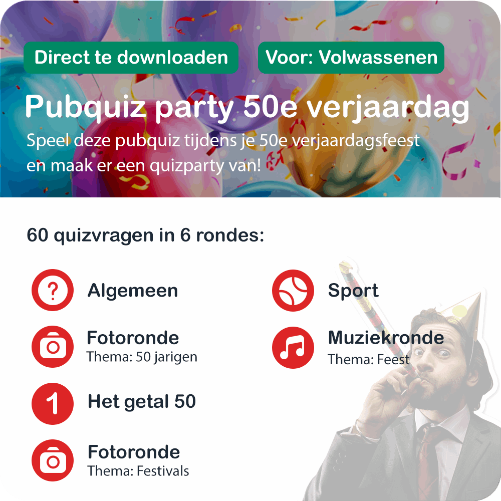 Party Pubquizpakket 50 jaar