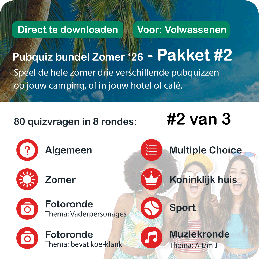 Pubquiz bundel XL Zomer 2026 akket 2