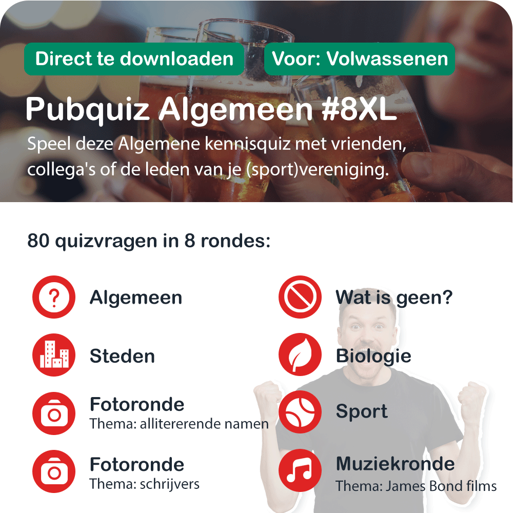 Pubquizpakket Algemeen Nr 8 XL