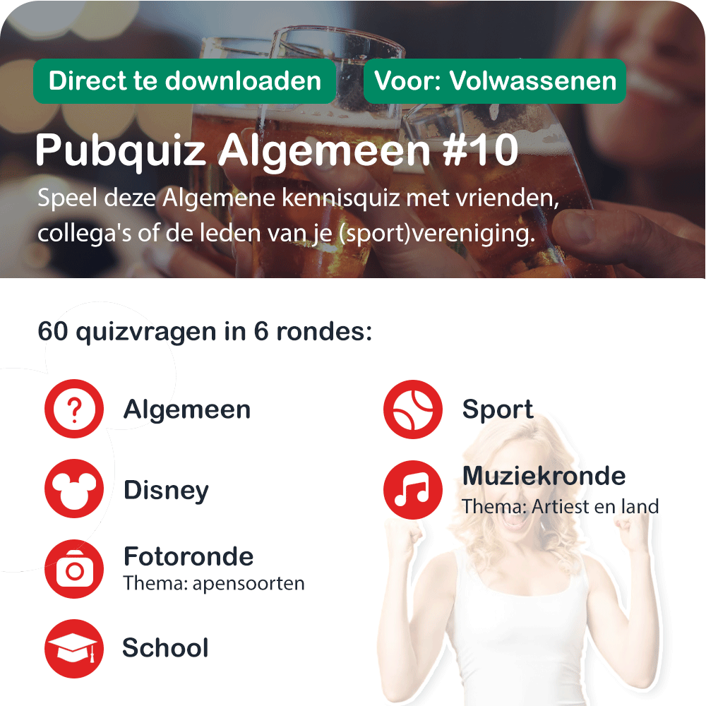 Pubquizpakket Algemeen Nr 10 rondes
