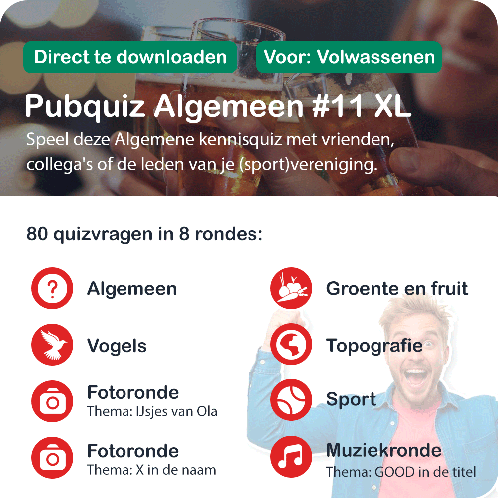 Pubquiz Algemeen Nr. 11 XL