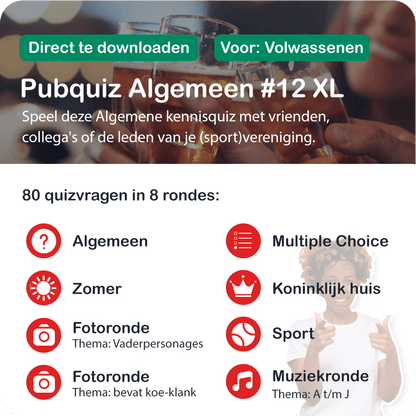 Pubquiz Algemeen Nr. 12 XL