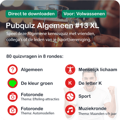 Pubquiz Algemeen Nr. 13 XL