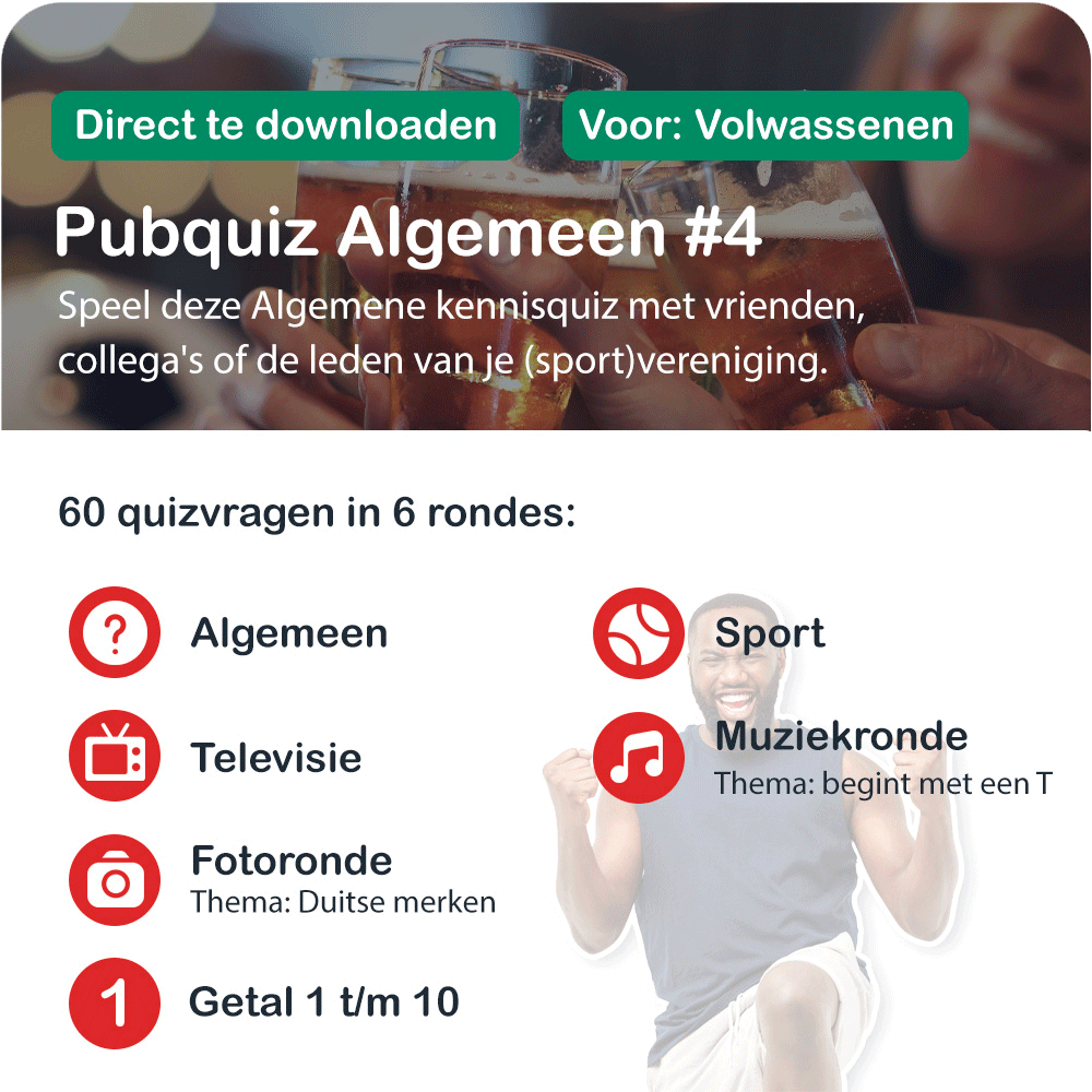 Pubquizpakket Algemeen Nr 4