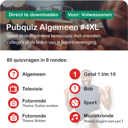 Pubquizpakket Algemeen Nr 4 XL