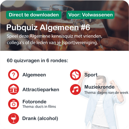 Pubquizpakket Algemeen Nr 6
