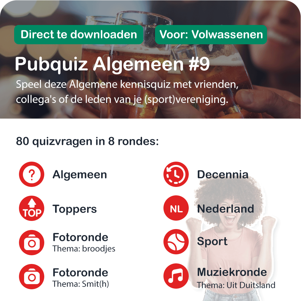 Pubquiz Algemeen Nr. 9 XL - Pubquizshop.nl