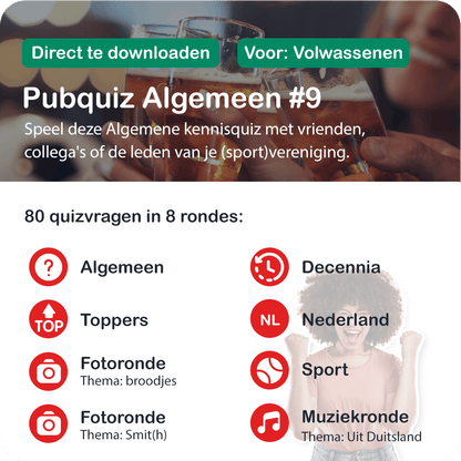 Pubquiz Algemeen Nr. 9 XL - Pubquizshop.nl