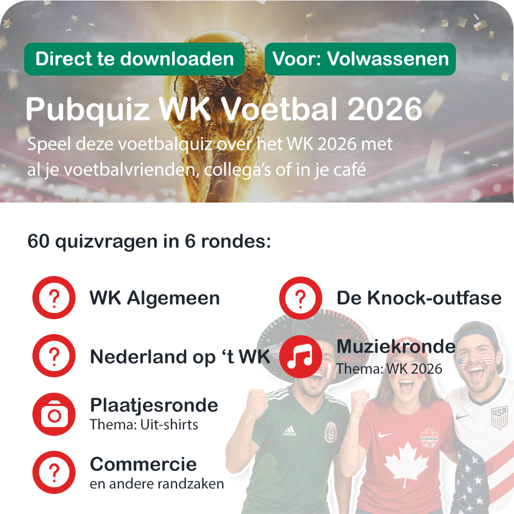 Pubquiz WK Voetbal 2026 rondes