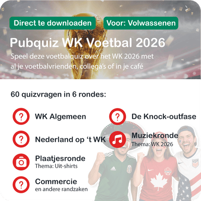 Pubquiz WK Voetbal 2026 rondes