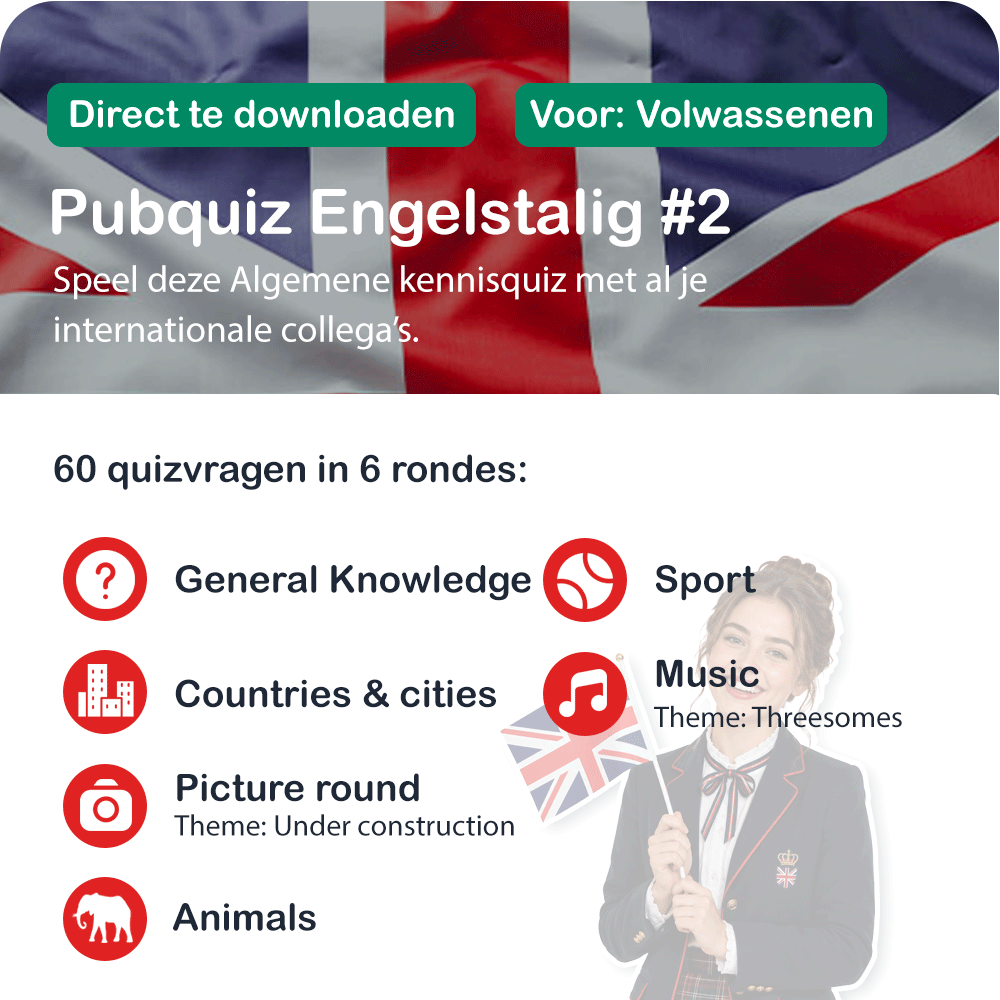 Engelstalig Pubquizpakket Nr. 2 - rondes
