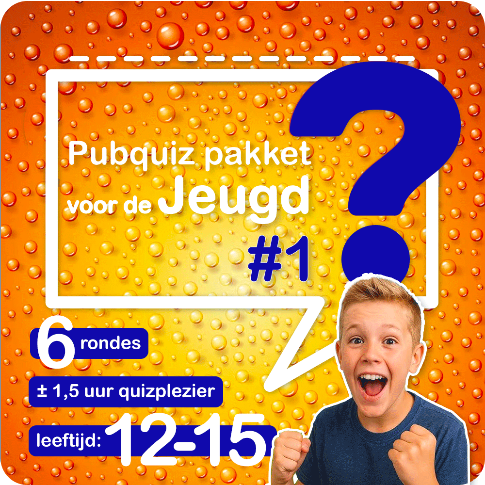 Pubquiz voor de jeugd (12 - 15 jaar) - Nr. 1 (2026 editie) - Pubquizshop.nl