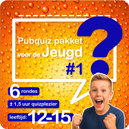 Pubquiz voor de jeugd (12 - 15 jaar) - Nr. 1 (2026 editie) - Pubquizshop.nl