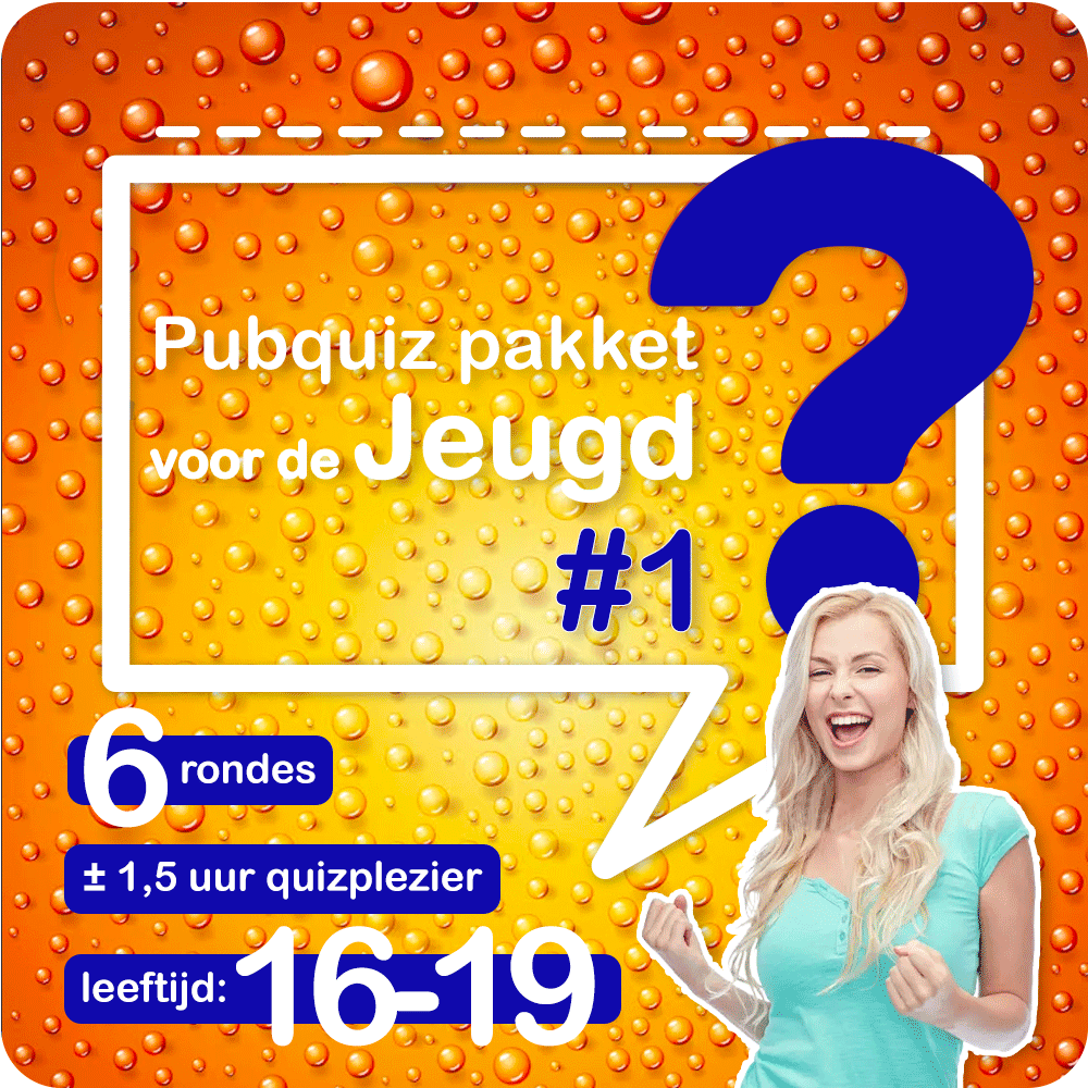 Pubquiz voor de jeugd (16 - 19 jaar) - Nr. 1 (2026 editie) - Pubquizshop.nl